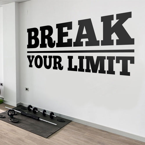 Brake Your Limit Gym Wall Decal: Motivational Fitness Decor