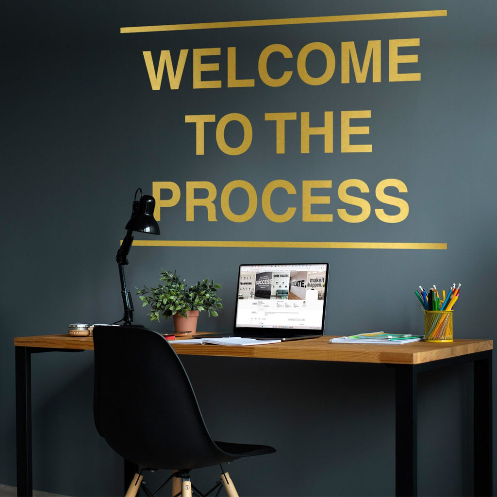 Welcome to the Process Wall Decal: Motivational Office Decor