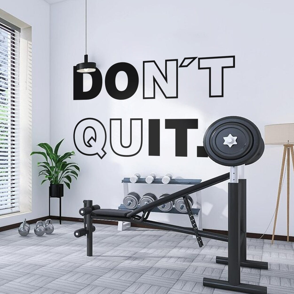 Don't Quit Gym Wall Decal: Motivational Fitness Sticker