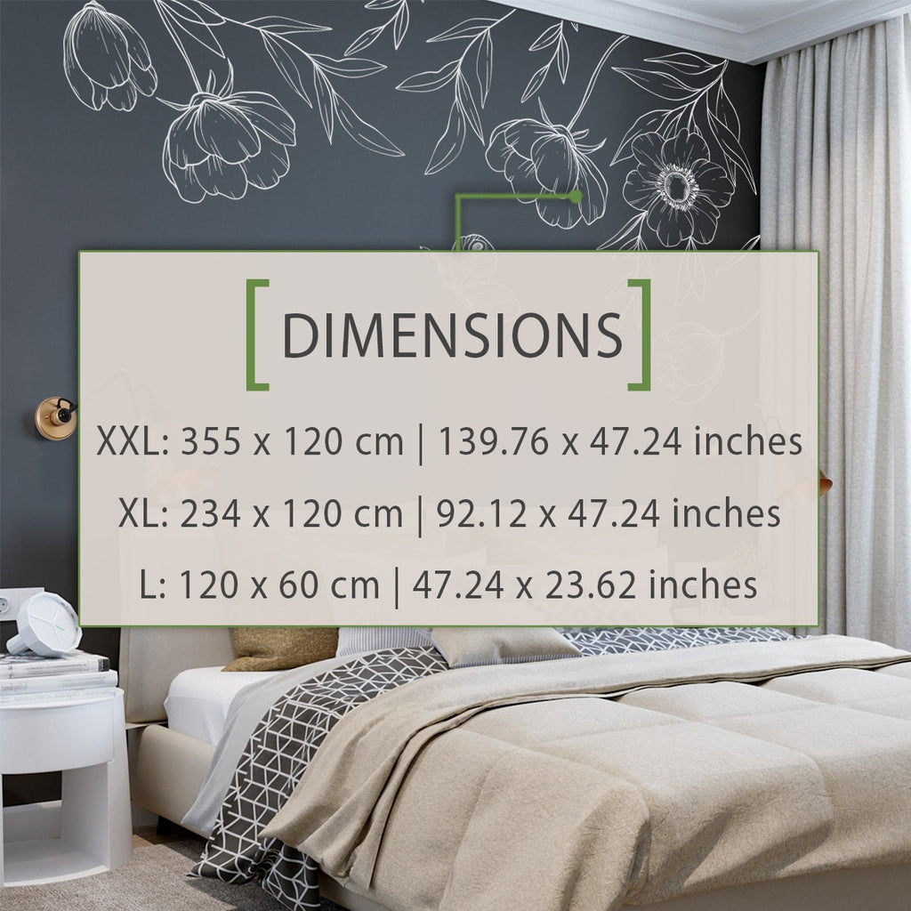 Floral Corner Wall Decal: Botanical Vinyl Flower Art for Bedroom