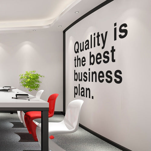 Motivational Office Wall Decal: Business Plan Quote