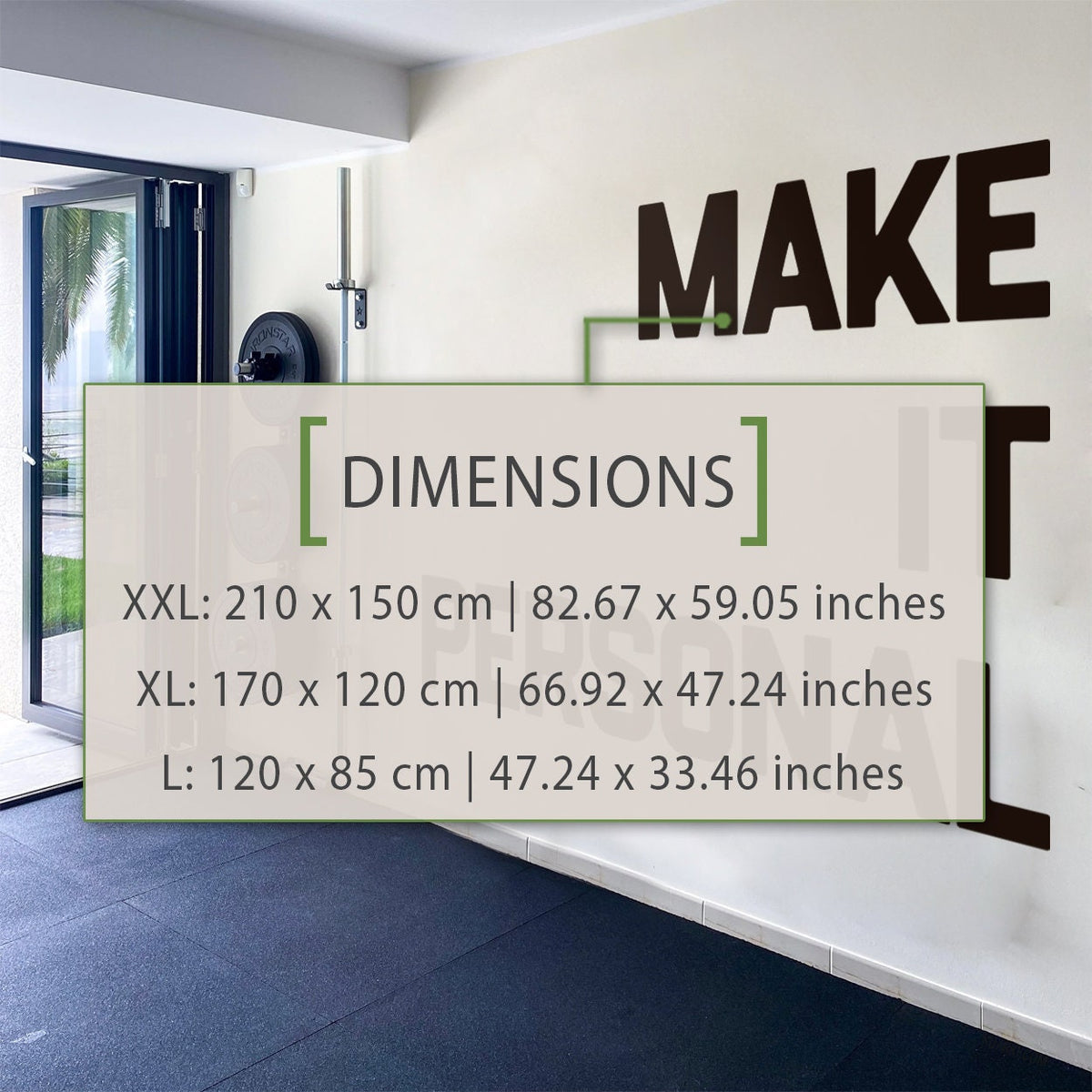 Gym Motivational Quote Decal: 'Make It Personal' Vinyl Wall Art