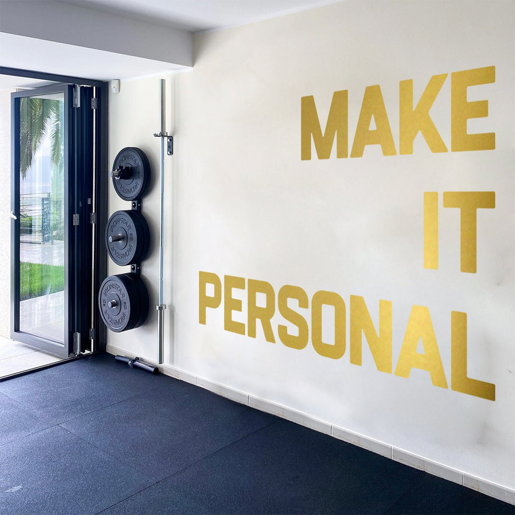Gym Motivational Quote Decal: 'Make It Personal' Vinyl Wall Art