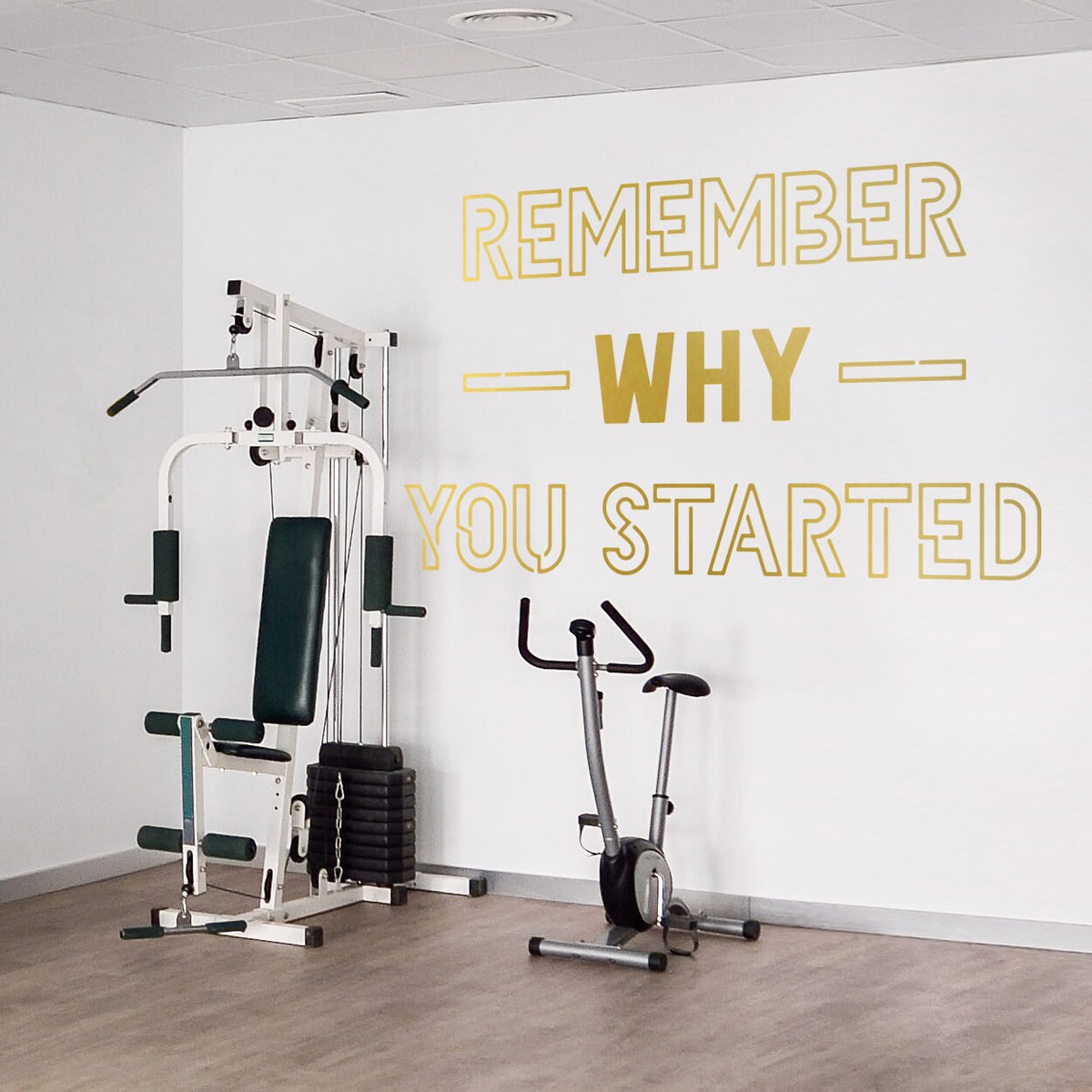 Gym Wall Decal: Remember Why You Started, Motivational Fitness Decor
