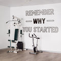Gym Wall Decal: Remember Why You Started, Motivational Fitness Decor