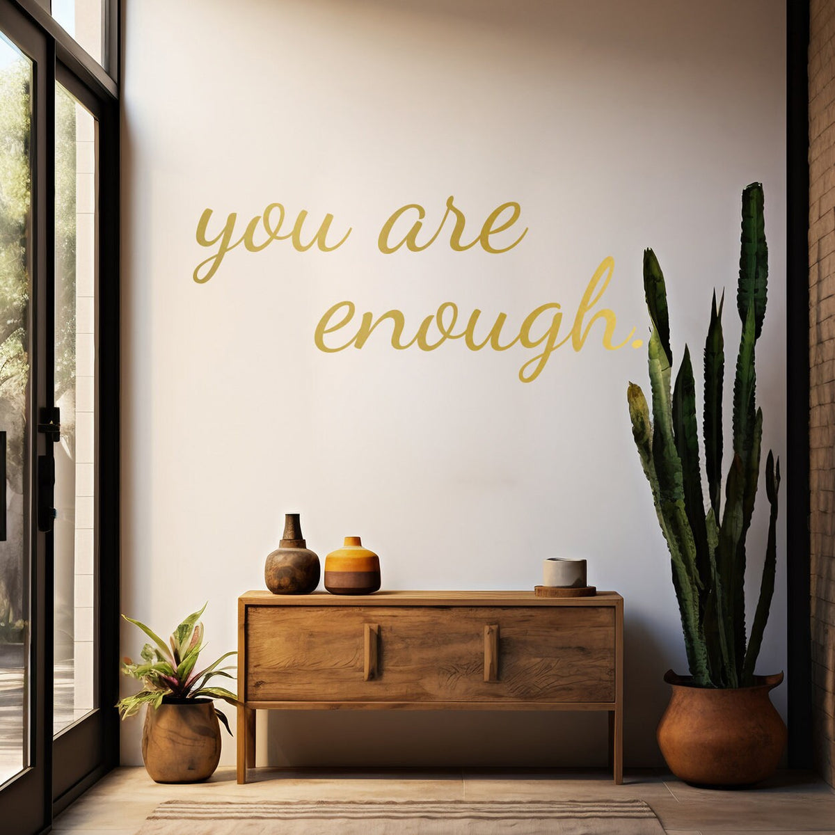 You Are Enough Wall Decal - Dorm Room Decor - Quote Sticker