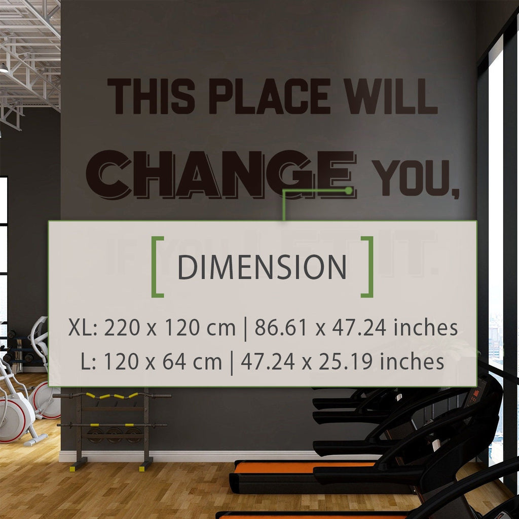 Motivational Gym Wall Sticker, Wellness Club Decor, Inspirational Quote Vinyl Decal