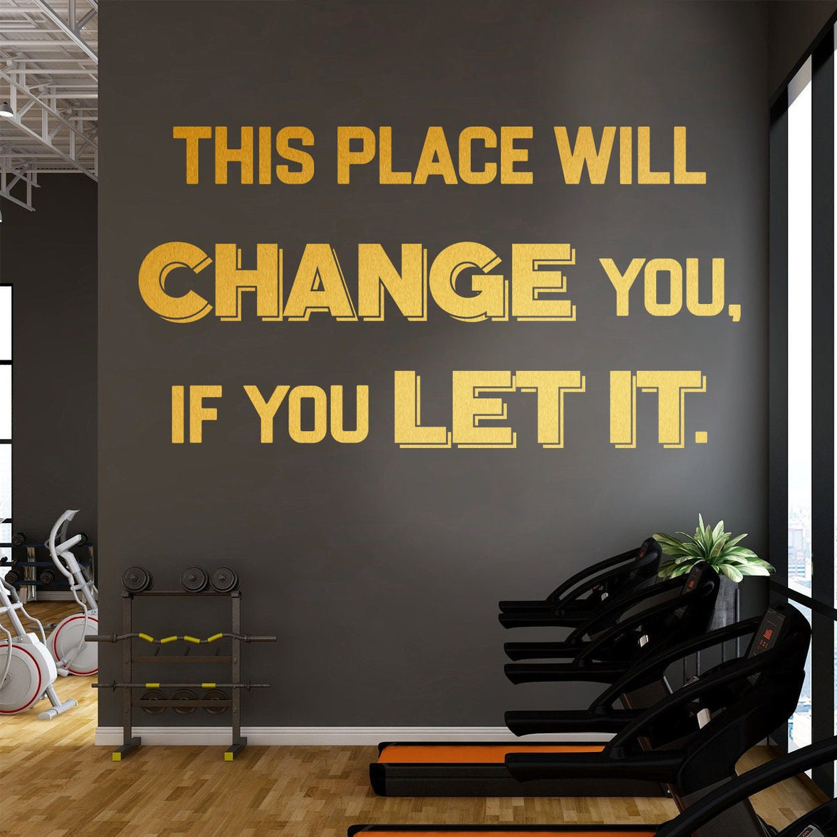 Motivational Gym Wall Sticker, Wellness Club Decor, Inspirational Quote Vinyl Decal