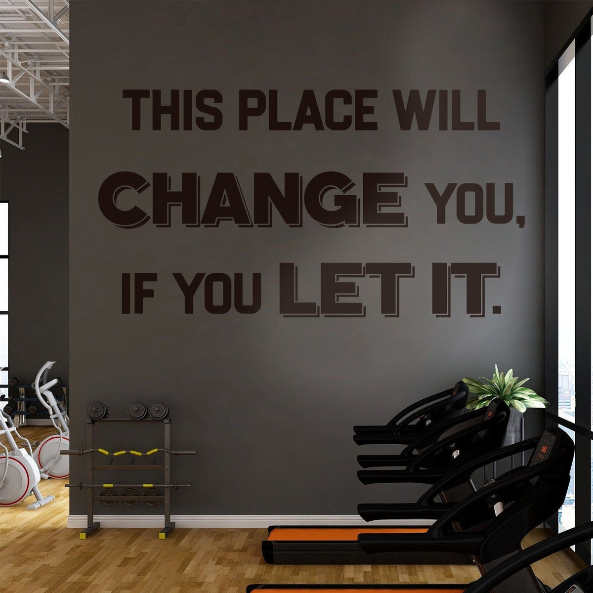 Motivational Gym Wall Sticker, Wellness Club Decor, Inspirational Quote Vinyl Decal