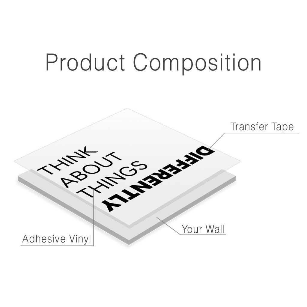 Think About Things Differently: Vinyl Wall Decal, Modern Office Decoration, Workstation Design