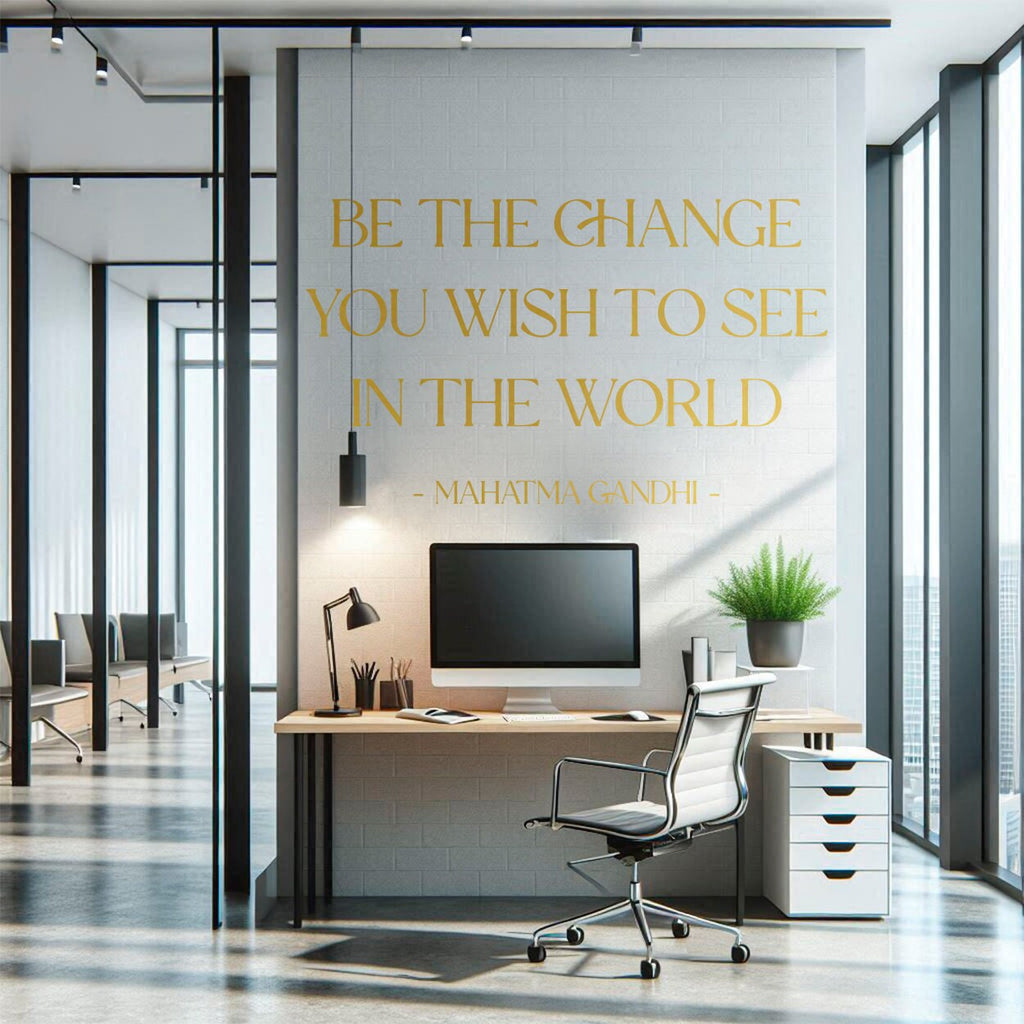 Gandhi Motivational Vinyl Decal for Home Office Inspirational Wall Art Decor