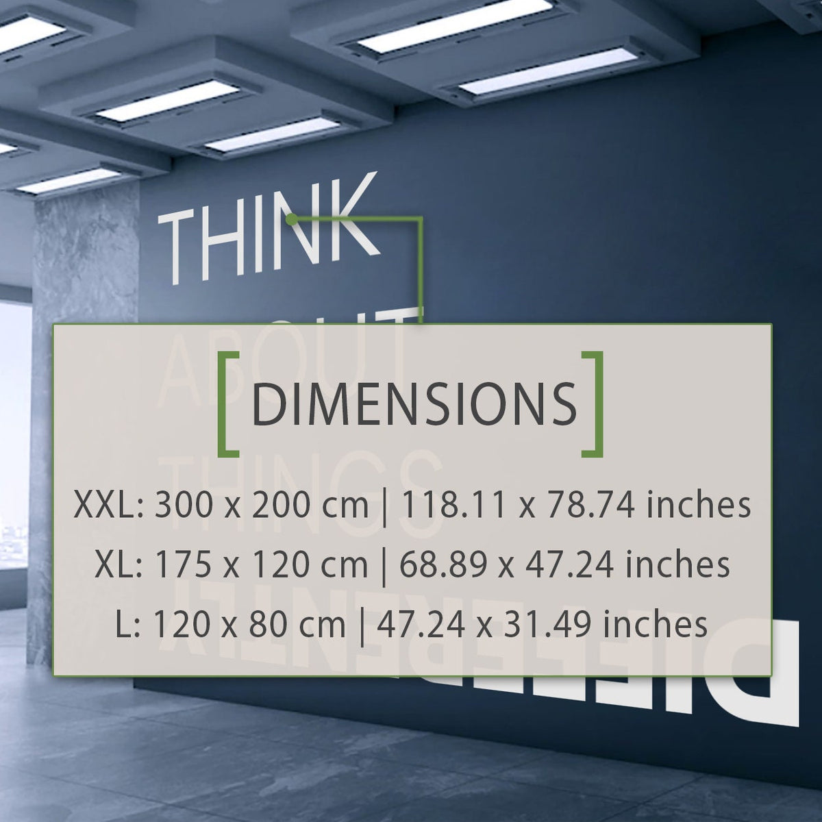 Think About Things Differently: Vinyl Wall Decal, Modern Office Decoration, Workstation Design
