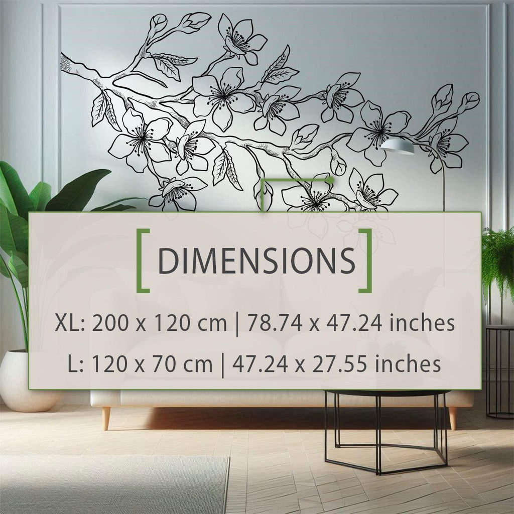 Cherry Blossom Wall Decal: Spring Floral Vinyl Decor