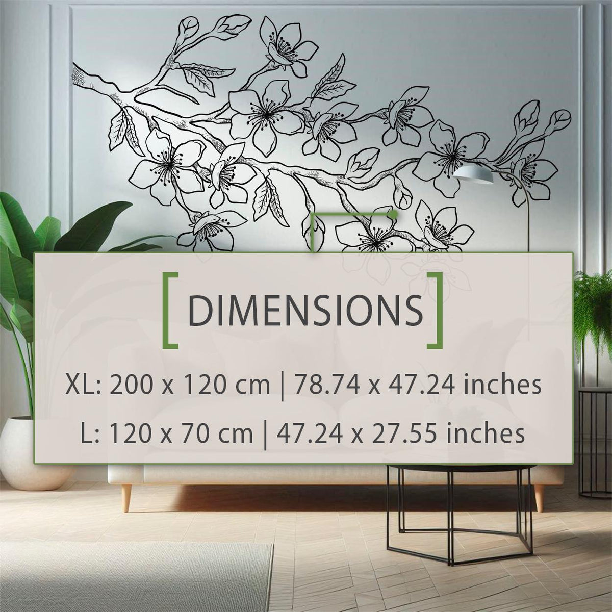 Cherry Blossom Wall Decal: Spring Floral Vinyl Decor