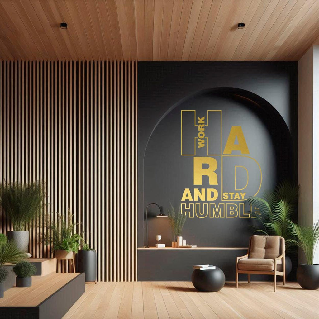 Inspiring Vinyl Wall Art for Office Motivation and Home Decor 'Work Hard Stay Humble'