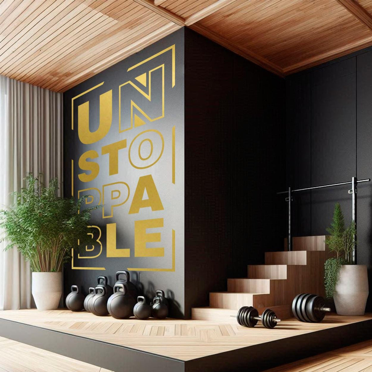 Motivational Minimalist Gym Wall Decals for Inspiring Workout Spaces - Unstoppable