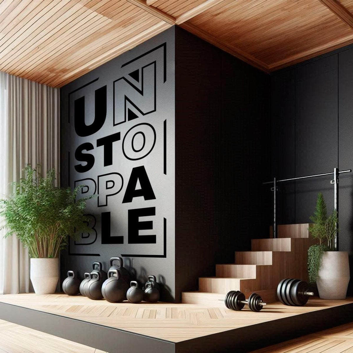 Motivational Minimalist Gym Wall Decals for Inspiring Workout Spaces - Unstoppable