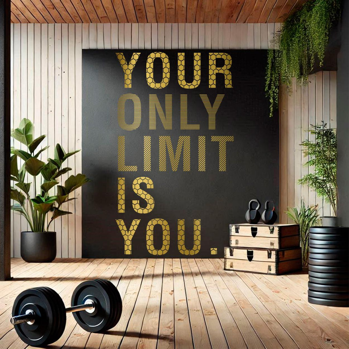 Motivational Gym Wall Decal: "Your Only Limit Is You" Fitness Vinyl Art