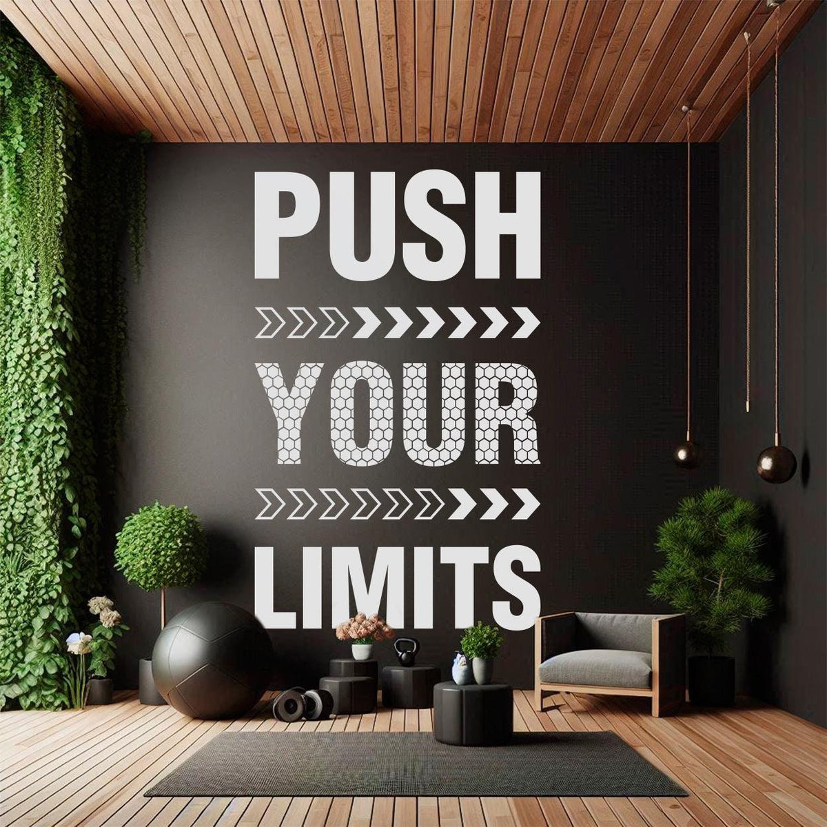 Push Your Limits Wall Decal | Minimalist Motivational Gym Décor | Inspiring Die-Cut Vinyl for Fitness Enthusiasts