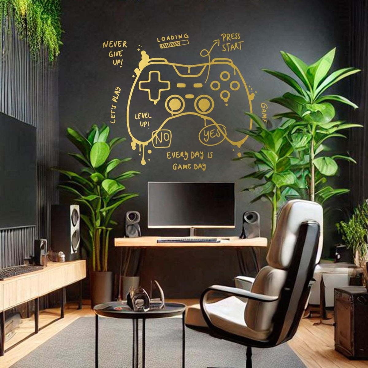 Melting Game Controller Wall Decal, Gamer Room Decor, Battlestation Sticker