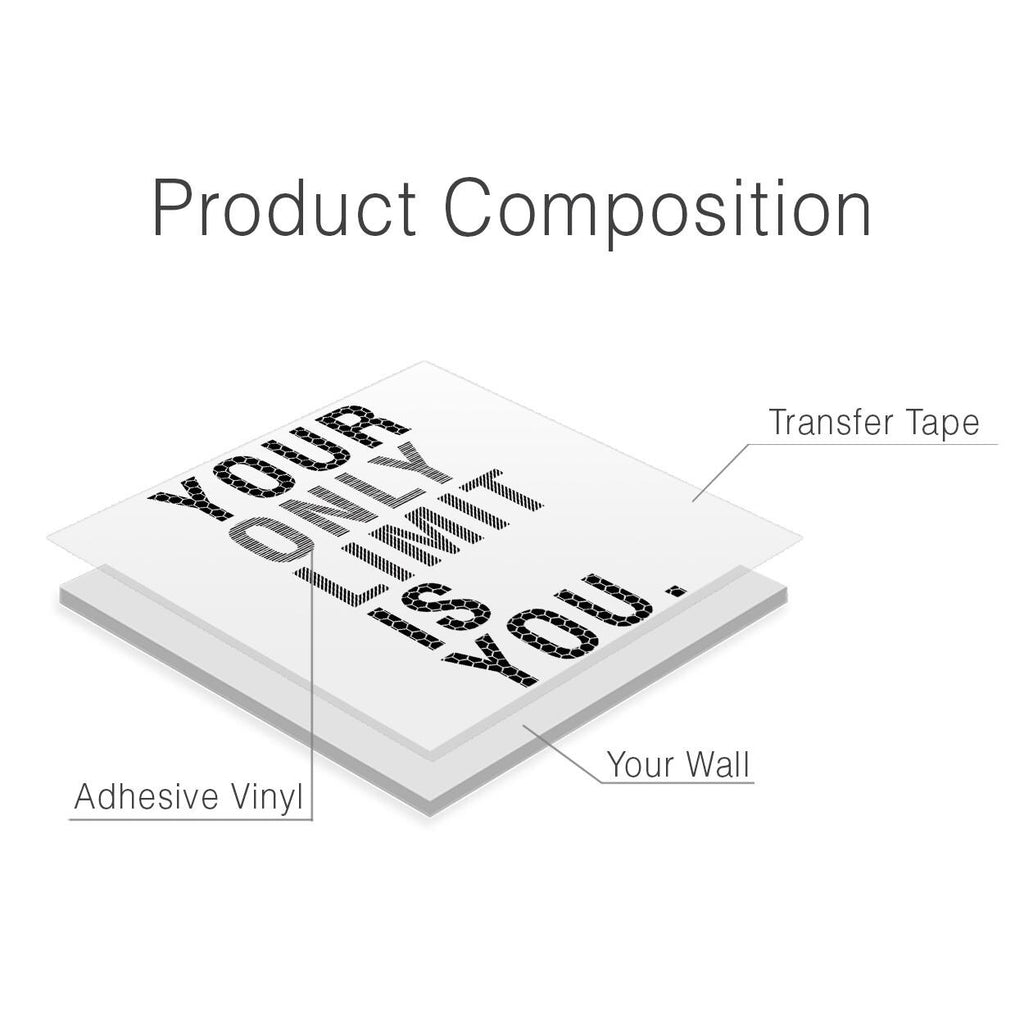 Motivational Gym Wall Decal: "Your Only Limit Is You" Fitness Vinyl Art