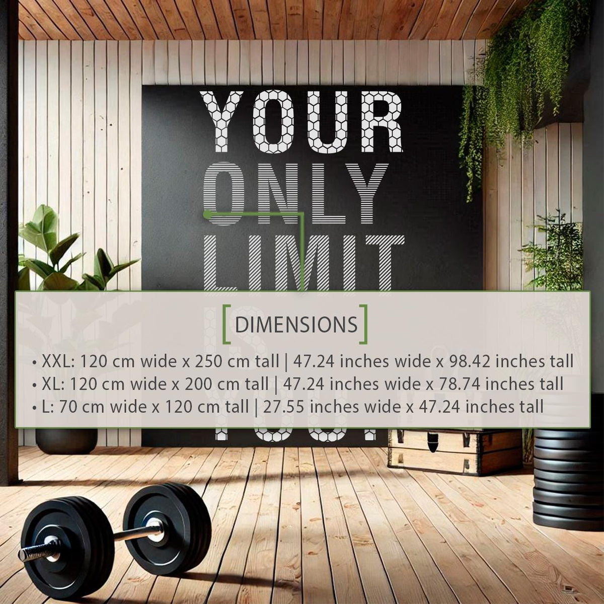 Motivational Gym Wall Decal: "Your Only Limit Is You" Fitness Vinyl Art
