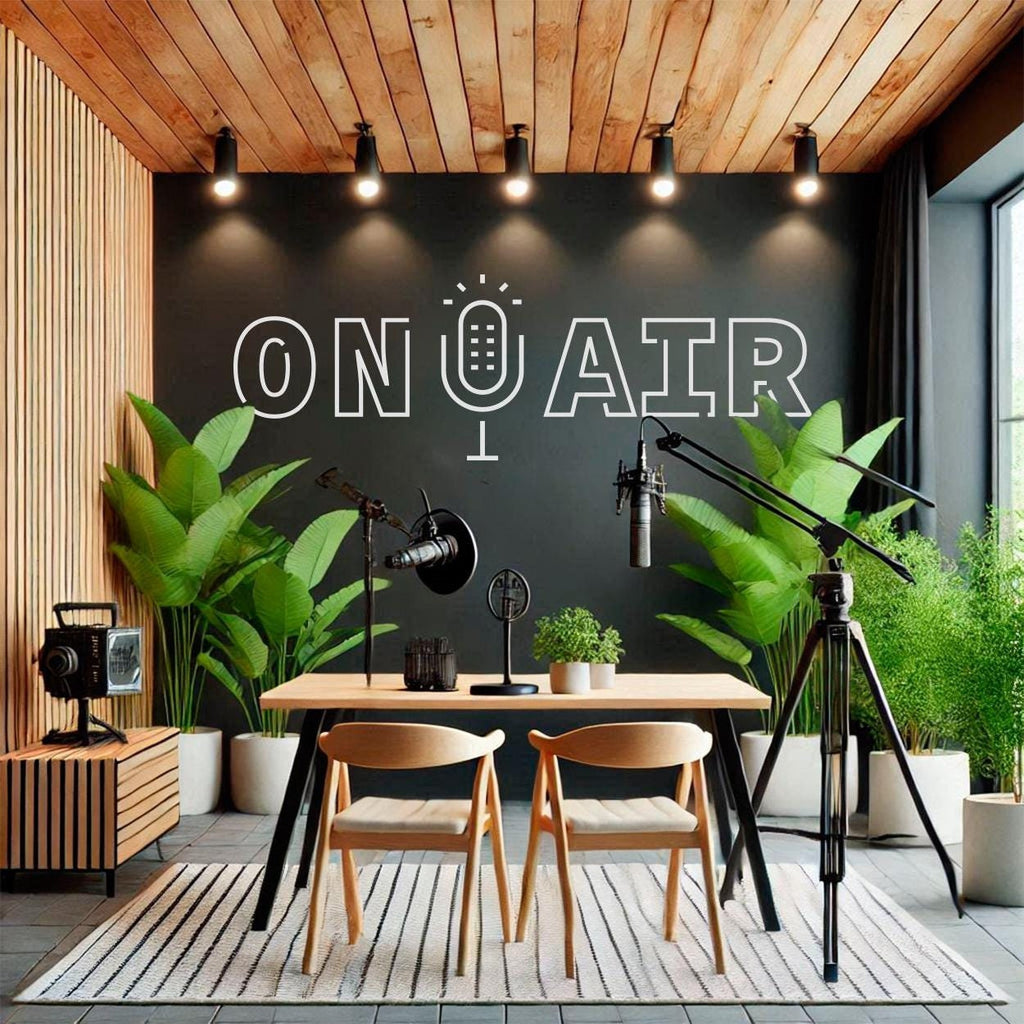 Minimalist On Air Vinyl Wall Art: Podcaster Streamer Studio Decor