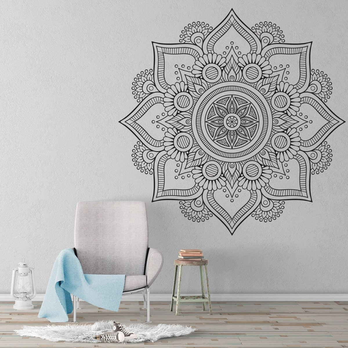 Sacred Geometry Mandala Wall Decal: Boho Vinyl Wall Art