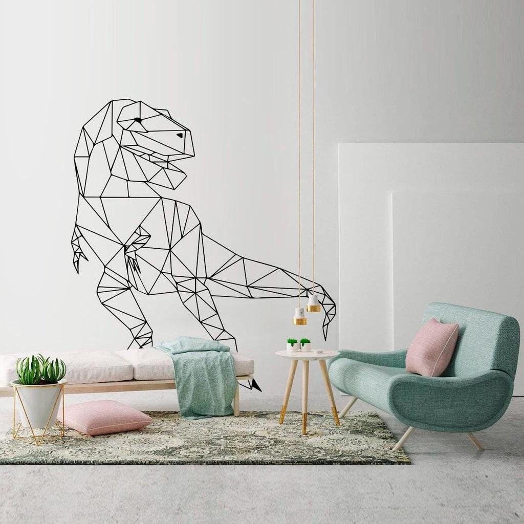 T-Rex, Dinosaurs, Jurassic World, Geometric Wall Art, Wall Decal, Wall Art, Wall Decor, Decals, Geometric Art, Geometric, Animals, Stickers