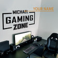Customizable Gaming Zone Wall Decal - Minimalist Gamer Quote Vinyl Sticker for Gaming Room Decor, Personalized Name, Die-Cut Design