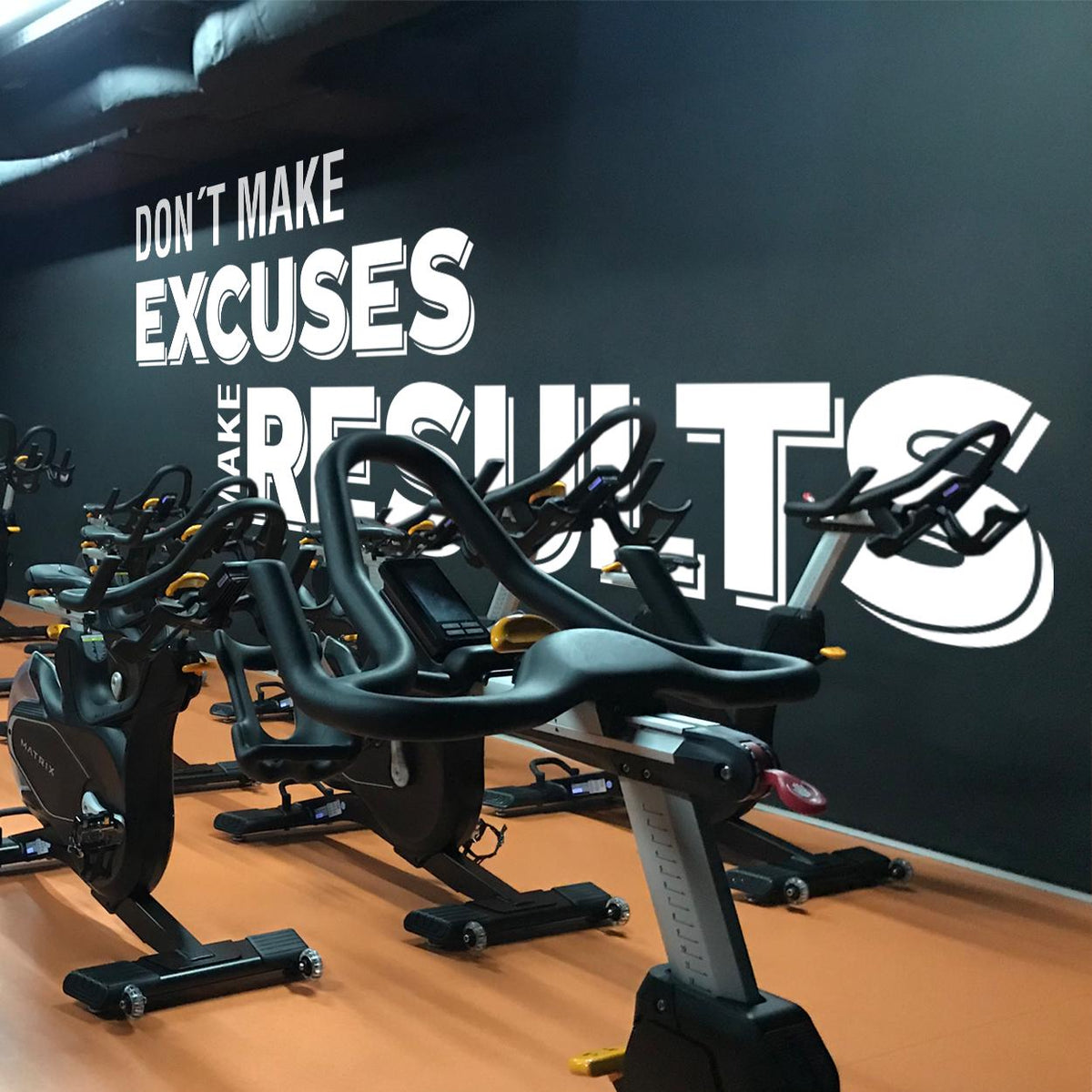 Motivational Gym Wall Decal: 'Don’t Make Excuses, Make Results' Vinyl Quote