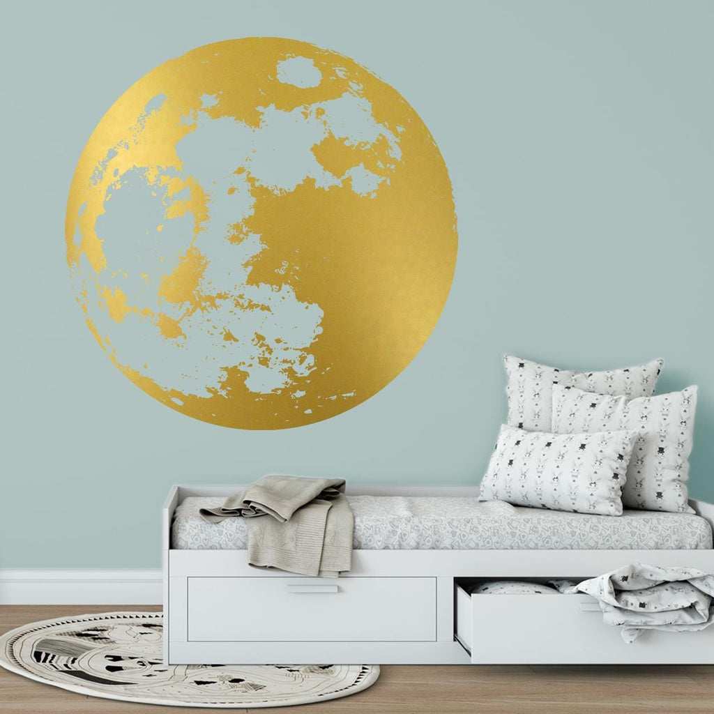 Minimalist Moon Wall Decal: Modern Vinyl Celestial Decor