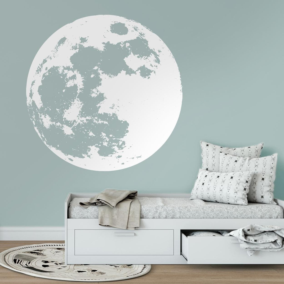 Minimalist Moon Wall Decal: Modern Vinyl Celestial Decor