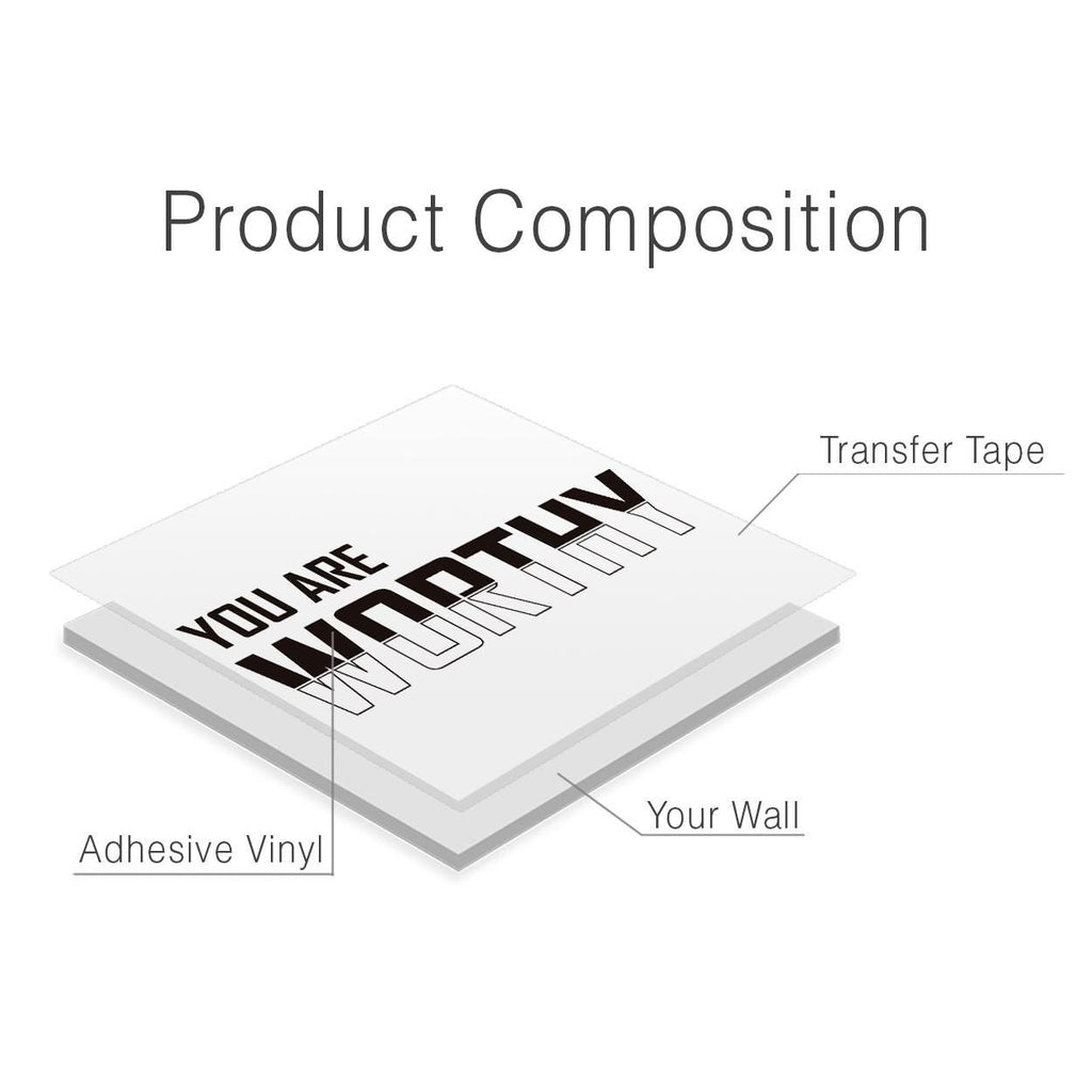 You Are Worthy Vinyl Wall Decal: Minimalist Gym Motivational Art Sticker
