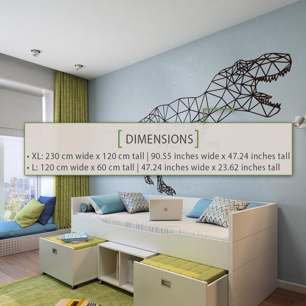 Geometric T-Rex Dinosaur Wall Decal: Minimalist Vinyl Kids Room Decor