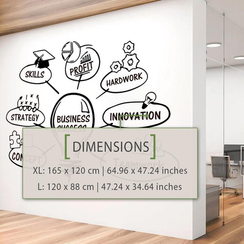 Business Success Vinyl Wall Decal - Motivational Office Decor, Inspirational Wall Art for Professional Spaces
