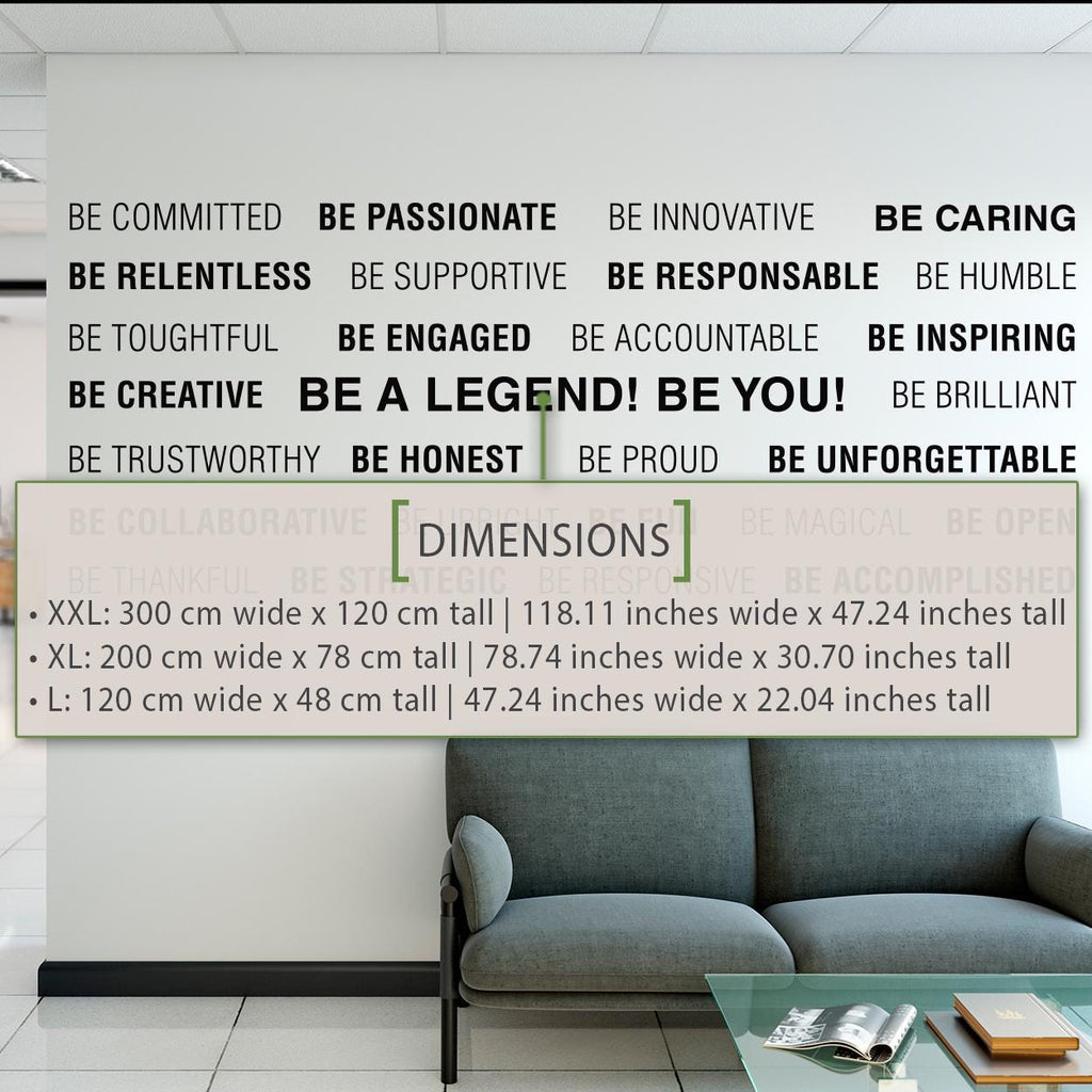 Be a Legend Vinyl Wall Decal: Motivational Office Word Cloud