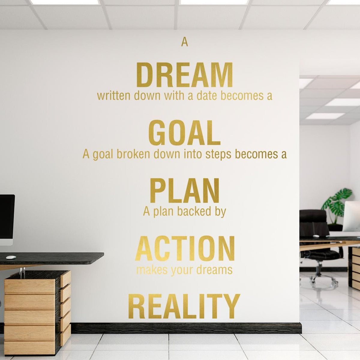 The Achievement Blueprint - Motivational Wall Decal for Office - Inspire Success and Achieve Your Goals