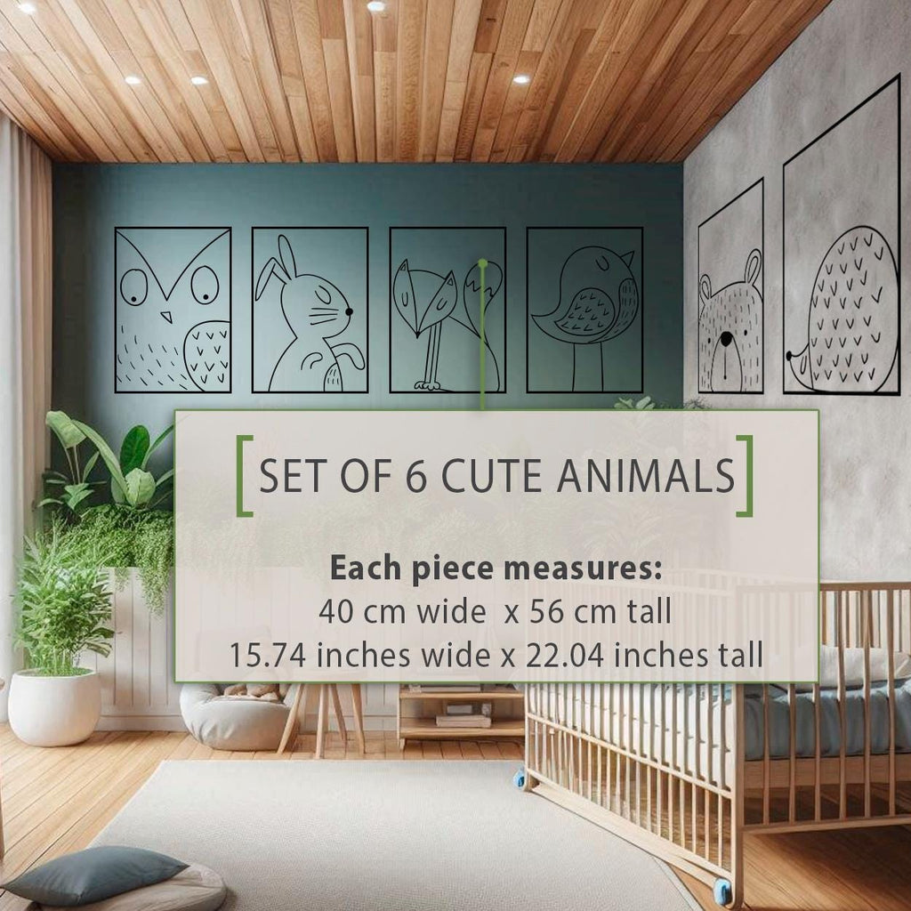 Woodland Animal Wall Decals: Nursery & Kids Room Decor (Set of 6)