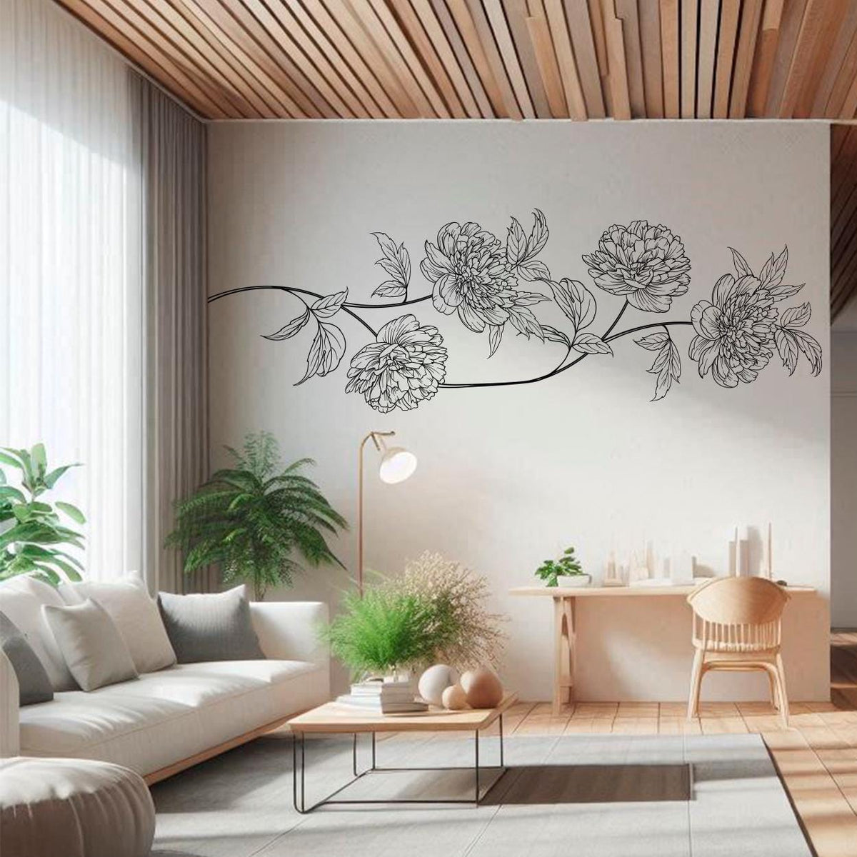 Dahlia Floral Corner Wall Decal: Infusing Calm and Nature into Kids' Rooms