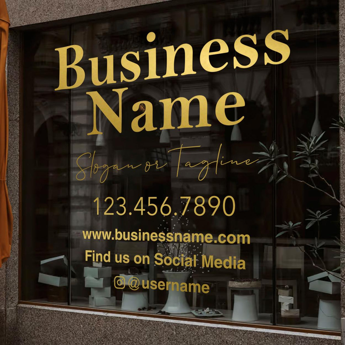 Custom Business Storefront Vinyl Decal: Your Logo, Name, Website Sign