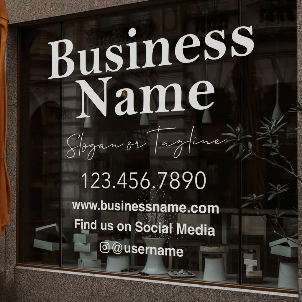 Customizable Window Decal - Your Company Name - Logo Storefront Vinyl - Customizable Storefront - Vinyl Business Sign - Easy to Apply