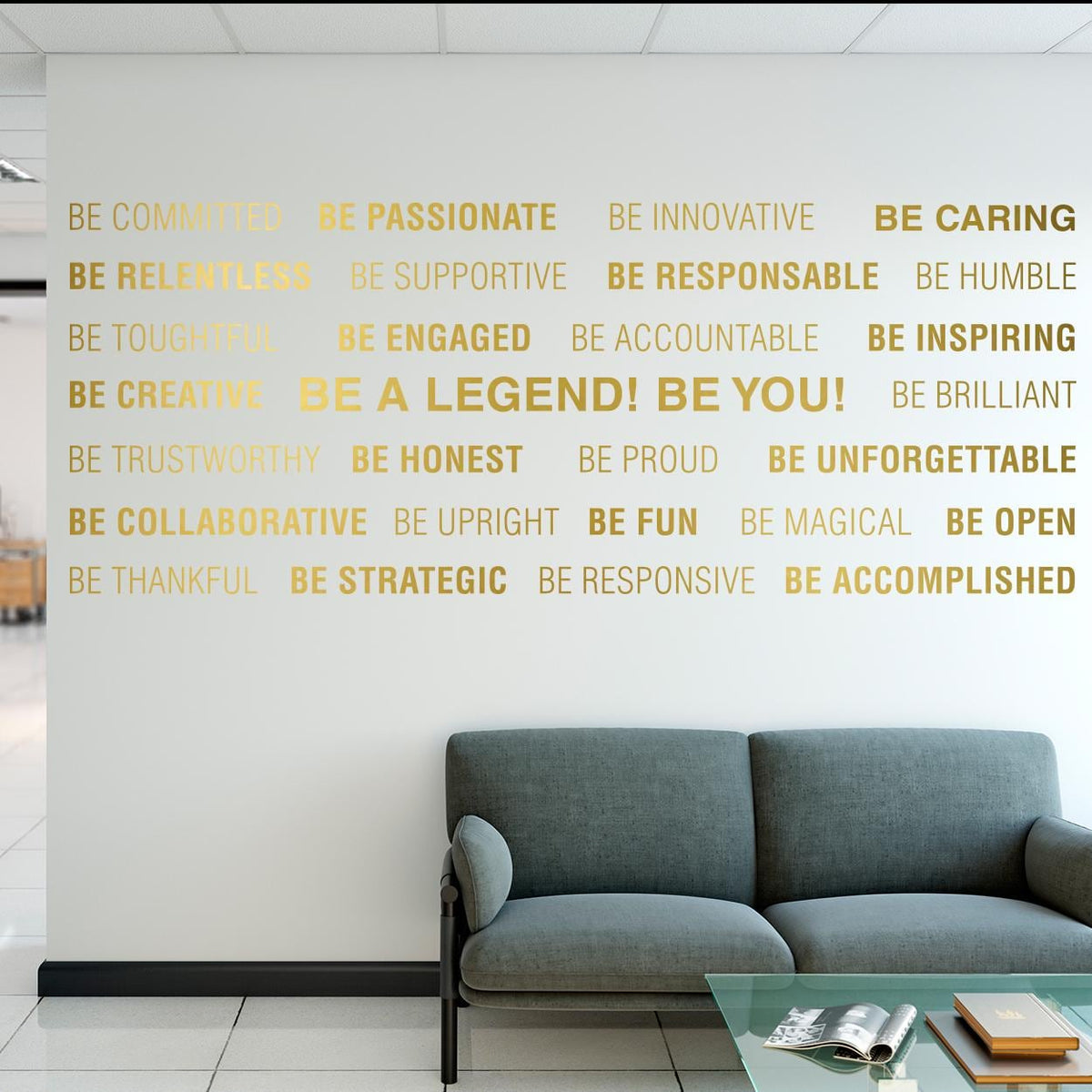 Be a Legend Vinyl Wall Decal: Motivational Office Word Cloud