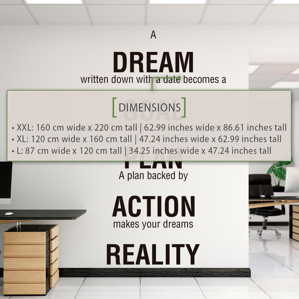 The Achievement Blueprint - Motivational Wall Decal for Office - Inspire Success and Achieve Your Goals
