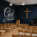 God Guides Provides Faith Wall Decal Minimalist Christian Vinyl Art Decor