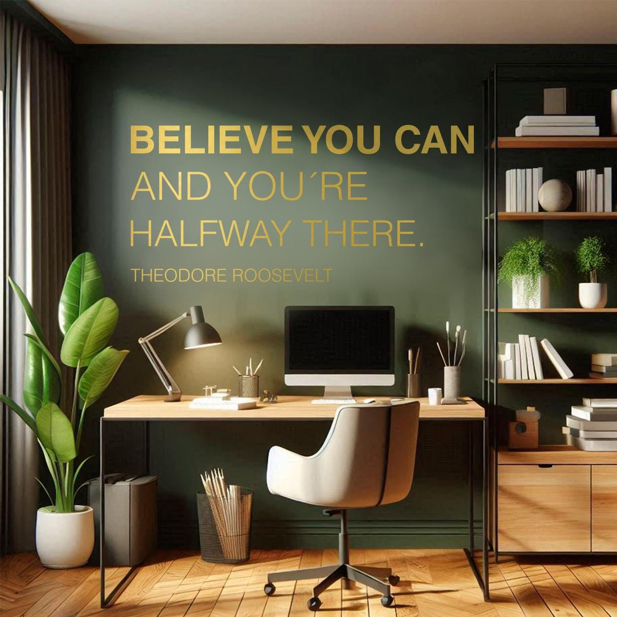 Theodore Roosevelt Quote Wall Decal: Inspirational Vinyl Sticker