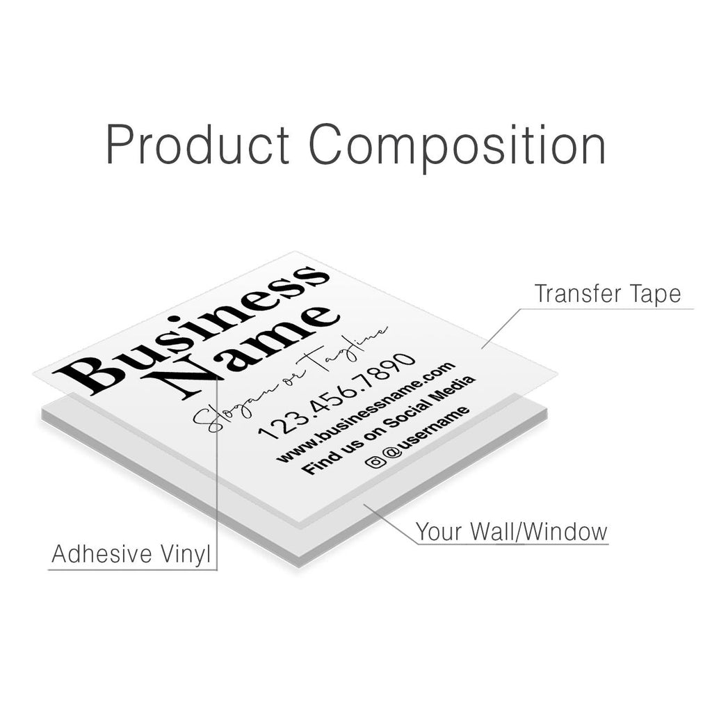 Custom Business Storefront Vinyl Decal: Your Logo, Name, Website Sign