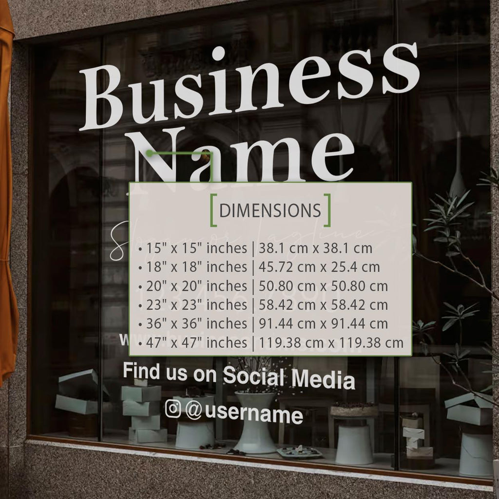 Custom Business Storefront Vinyl Decal: Your Logo, Name, Website Sign
