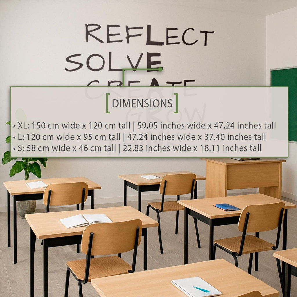Minimalist 'Learn' Wordcloud Vinyl Wall Decal: Classroom Decor