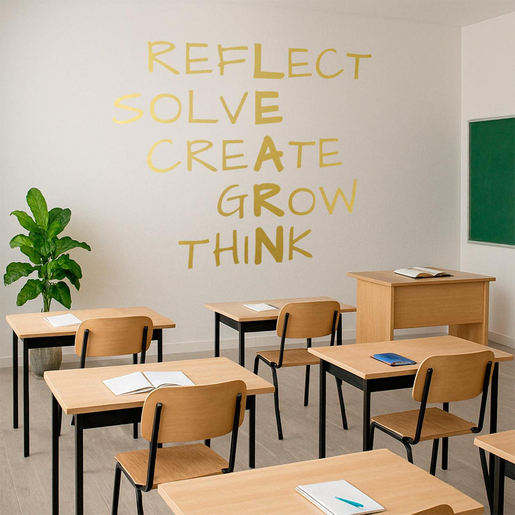 Minimalist 'Learn' Wordcloud Vinyl Wall Decal: Classroom Decor